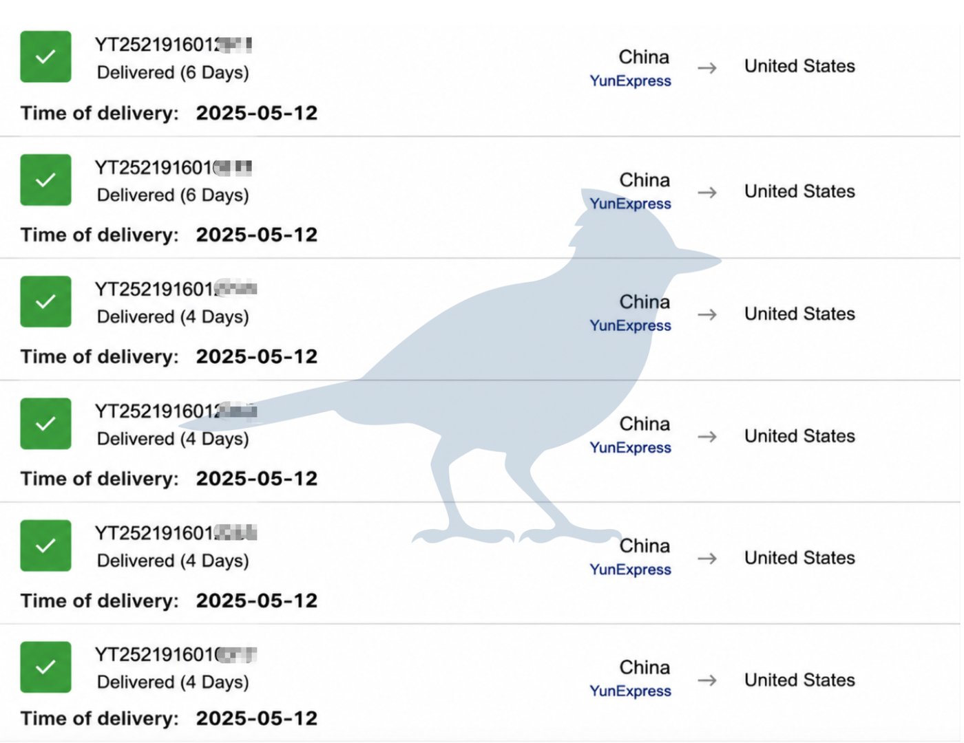 Fast delivery to the United States
